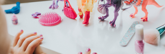 Child playing with toys